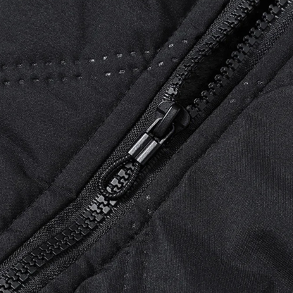 Men's Quilted Jacket Windproof Thermal Padded Coat Fleece Lining
