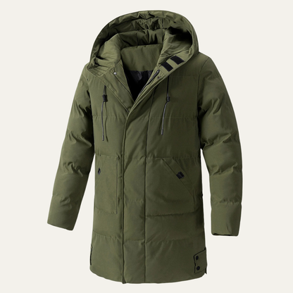 Men's Winter Puffer Hooded Coat Waterproof With Pockets