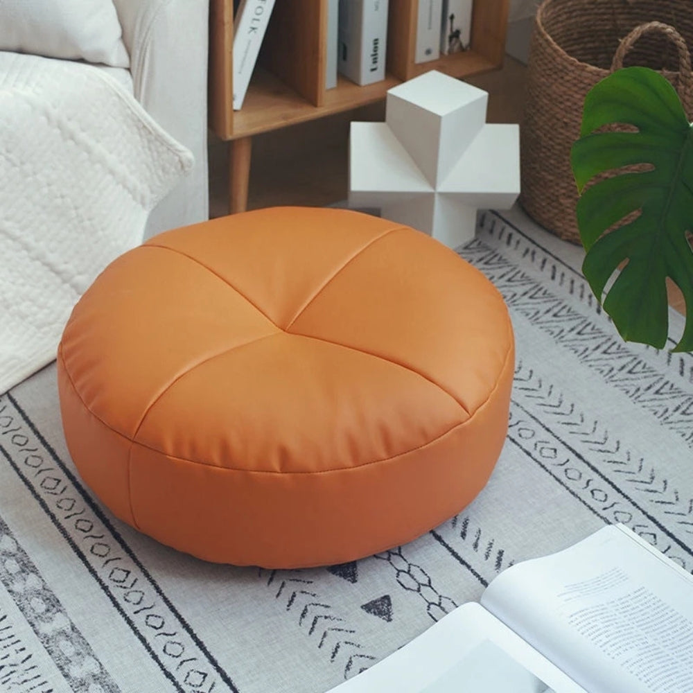 Japanese Style Leather Cushion Minimalist Nappa Brown