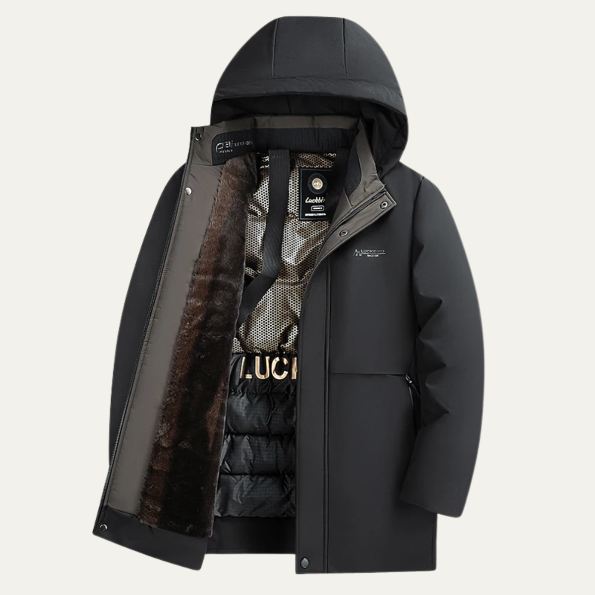 Men's Waterproof Parka Thickened Warm Hooded Coat