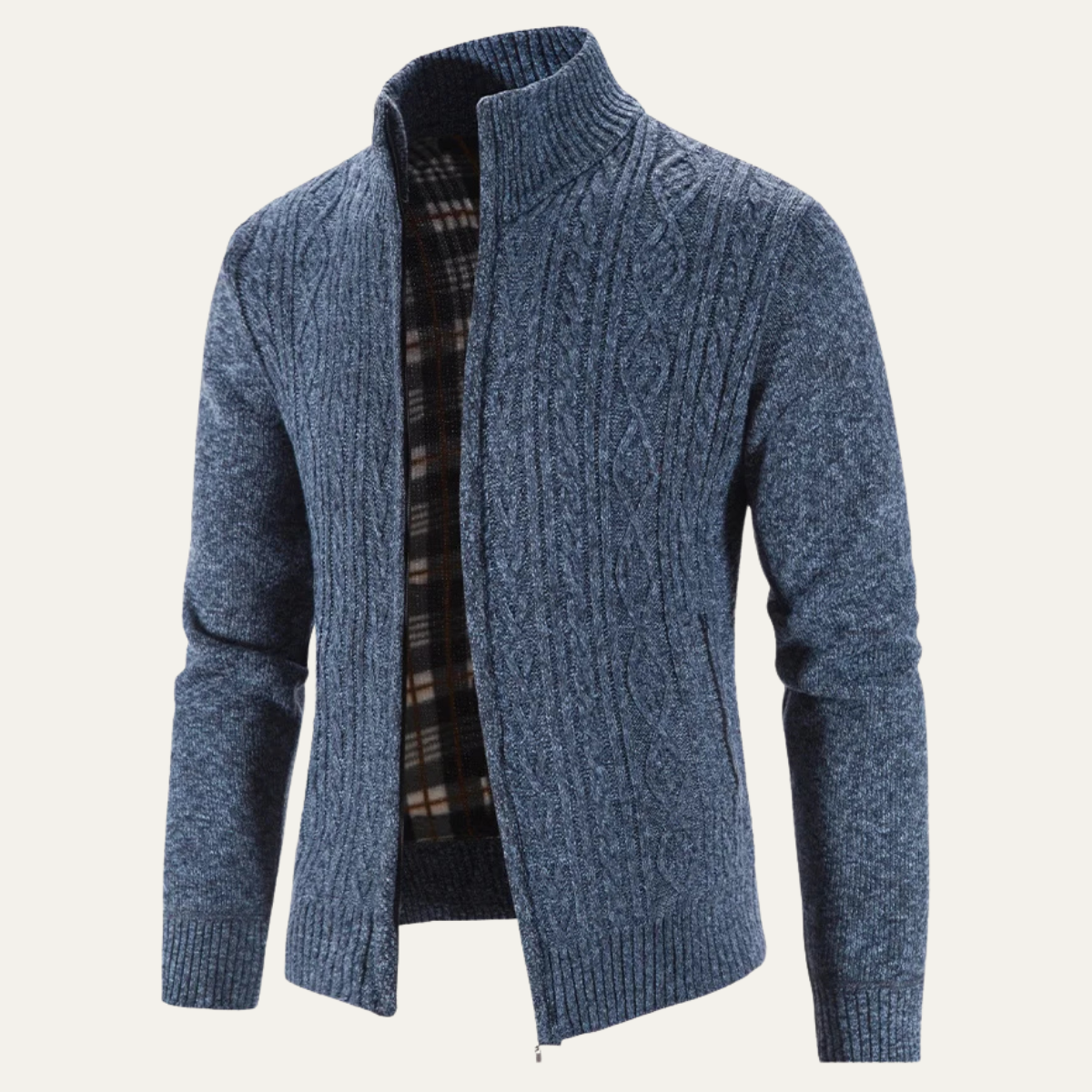 Men's Fleece Zip Up Jacket Warm Knit