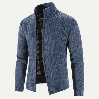 Men's Fleece Zip Up Jacket Warm Knit
