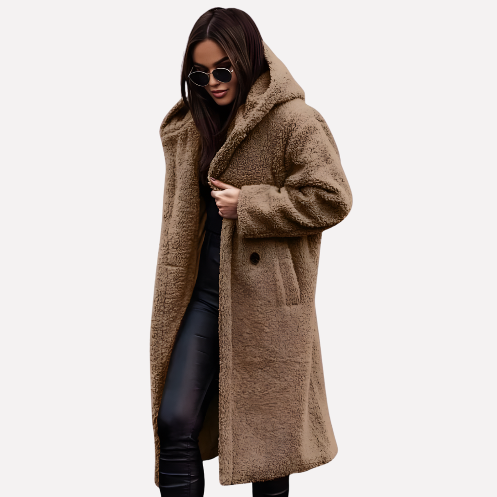 Women's Hooded Button Coat