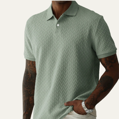 Men's Classic Polo Shirt Textured Cotton Summer Wear