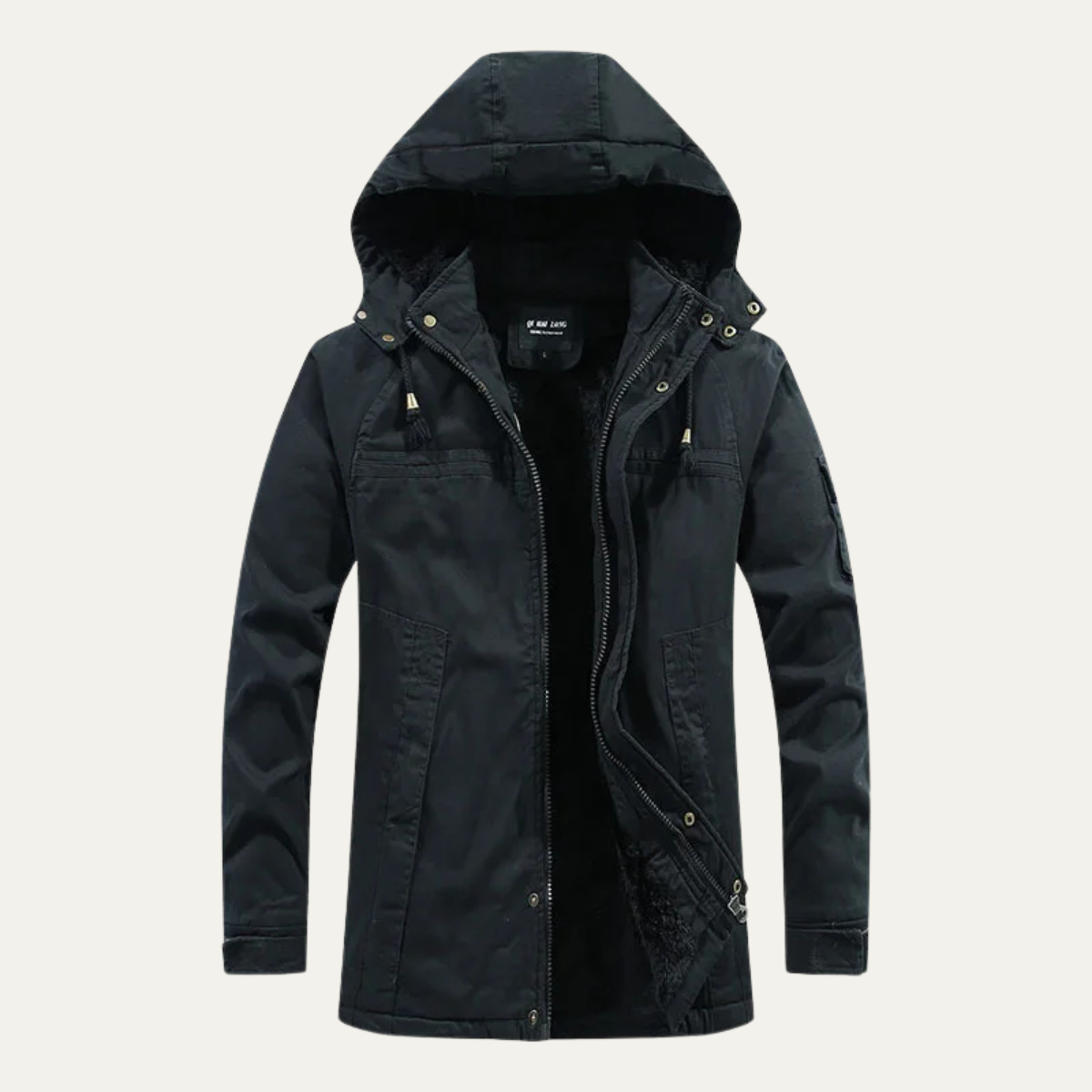 Men's Cotton Hooded Jacket Warm Inner Lining