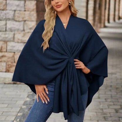 Women's Wrap Poncho Blouse