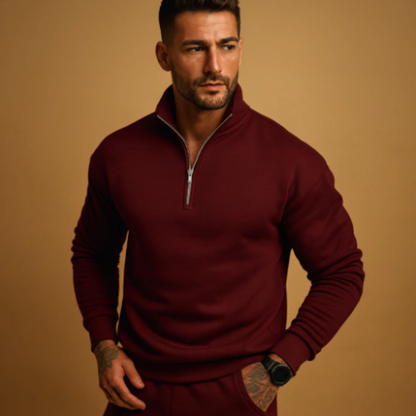 Men's Half Zip Knitted Sweater