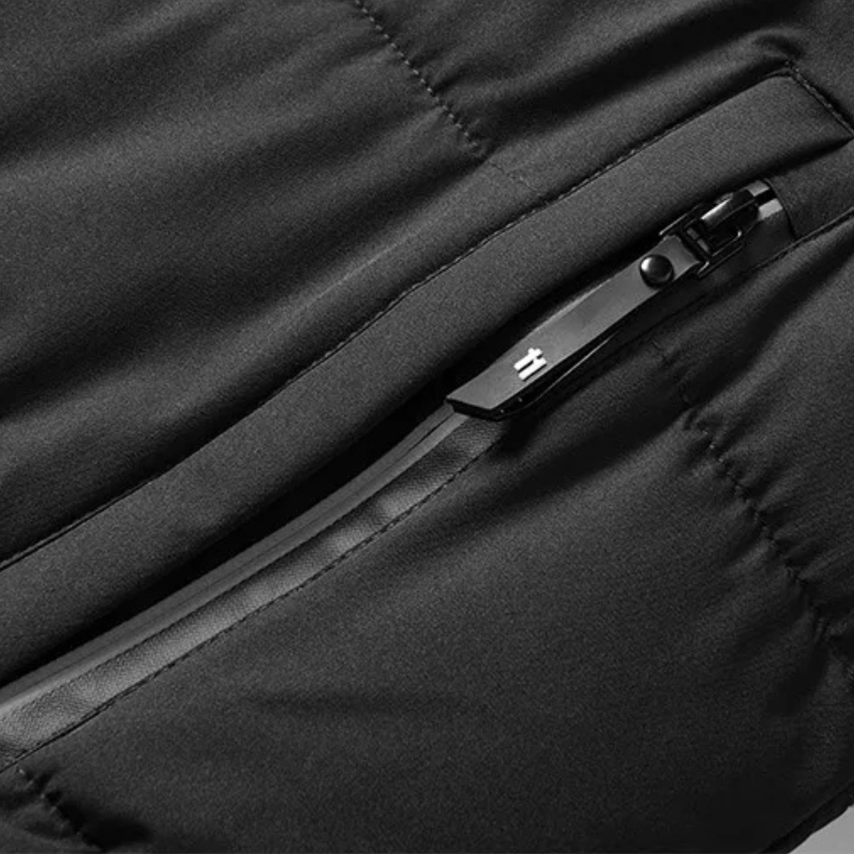 Men's Long Cotton Parka Coat Windproof Black