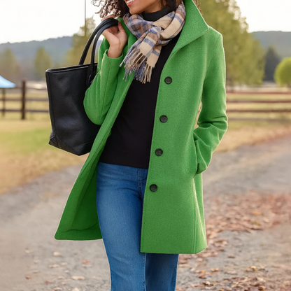 Women's Single Breasted Mid Length Coat
