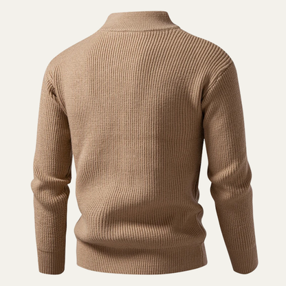 Men's Half Zip Knit Sweater Ashbury Stand Collar