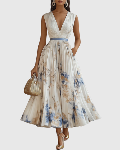Women's Pleated Maxi Dress Elegant - Vonnera