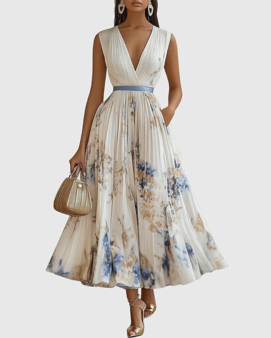 Women's Pleated Maxi Dress Elegant - Vonnera