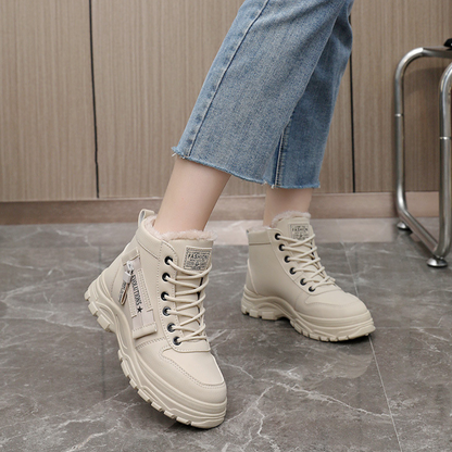 Women's High Ankle Lace Up Boots Lug Sole