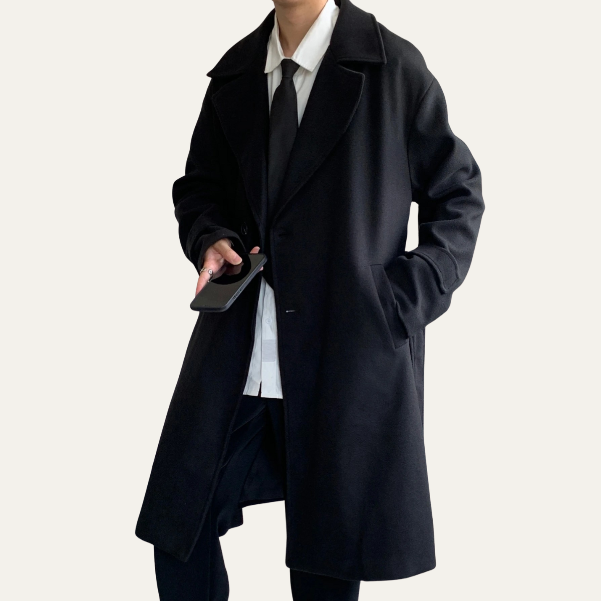 Men's Wool Wrap Coat Camel Color With Belt