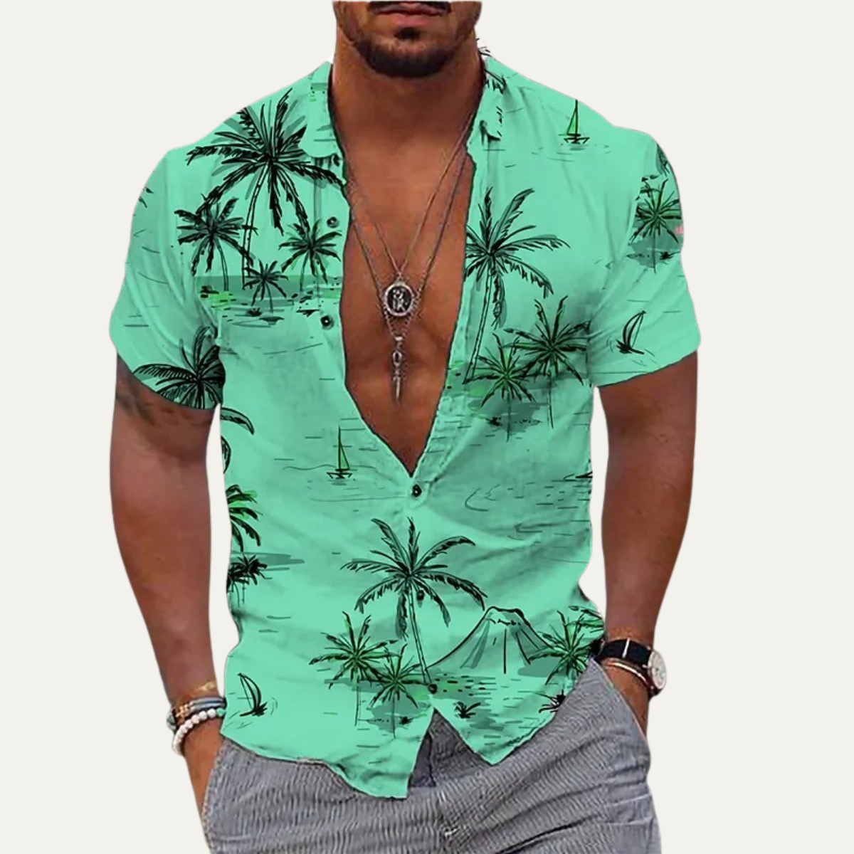 Men's Hawaiian Shirt Tropical Coconut Print