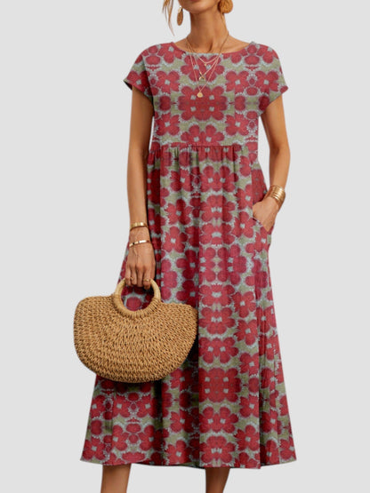 Women's Midi Dress Geometric Print