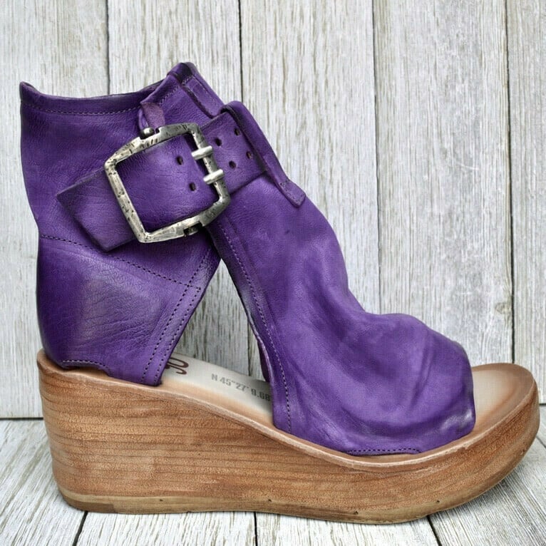 Wedge Sandals Buckle Boho Style