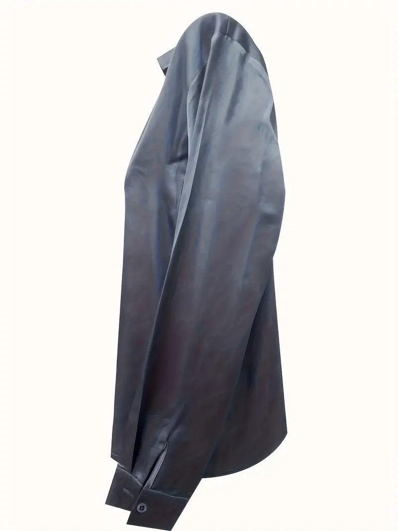 Women's Long Sleeve Blouse Draped Neck