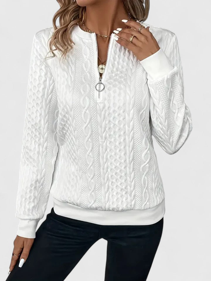 Women's Zip Neck Sweater - Vonnera