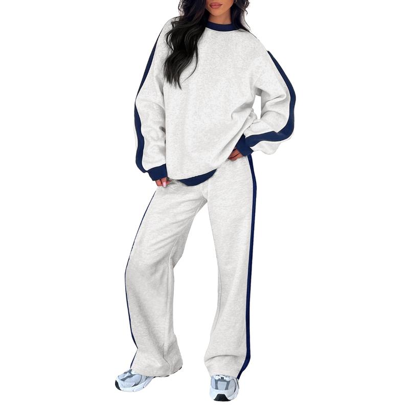 Women's Two Piece Set Round Neck Sleeves Pants - Vonnera
