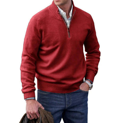 Men's Soft Knit Zip Pullover Sweater