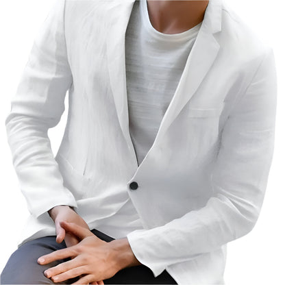Men's Linen Blazer Casual Beige - Vonnera
