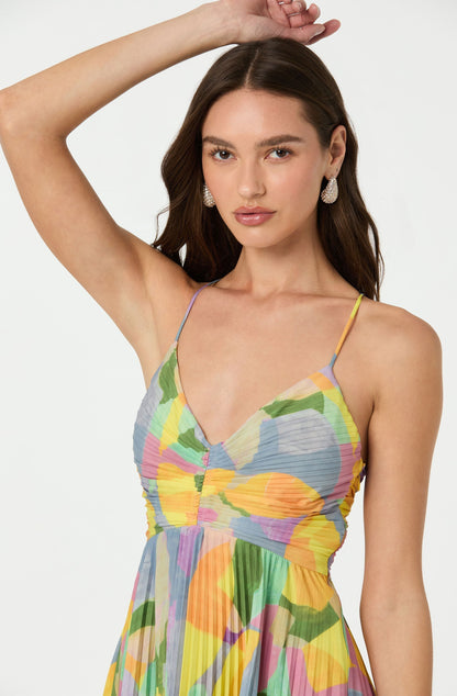 Women's Midi Dress V-Neck Spaghetti Strap