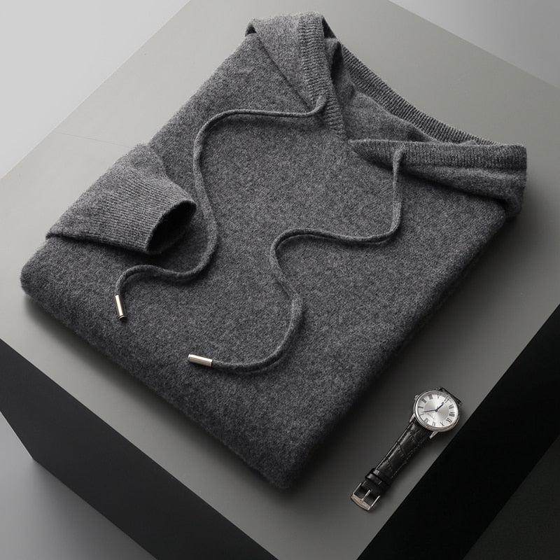 Men's Lightweight Hoodie Drawstring Sleek Design Grey