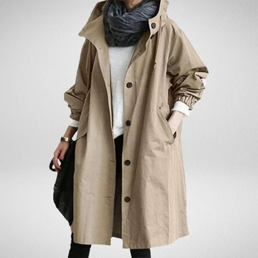 Women's Water-Resistant Long Raincoat - Vonnera