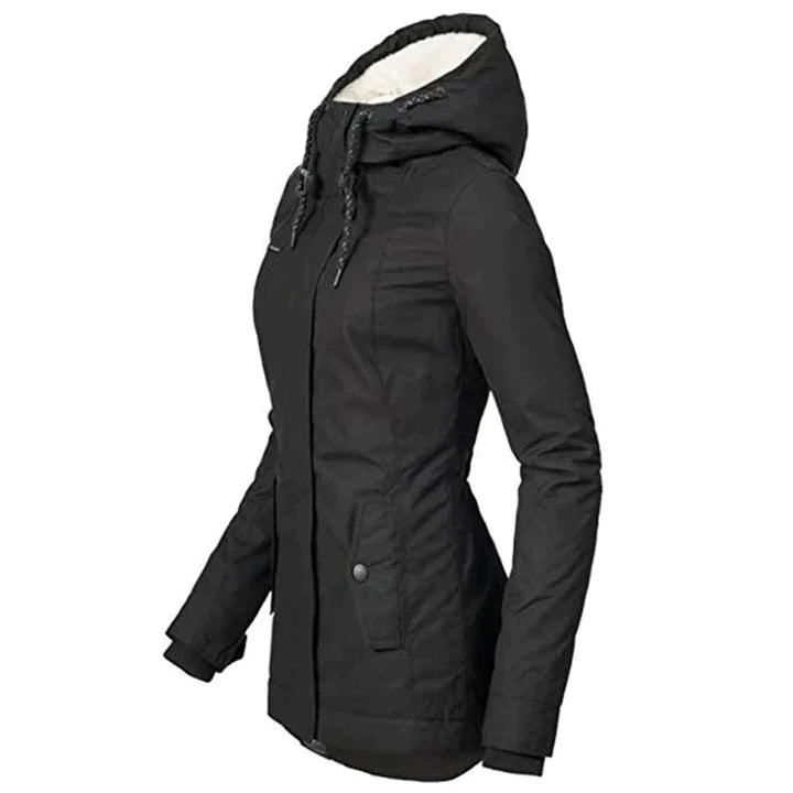 Women's Winter Coat Warm Down Filled Black