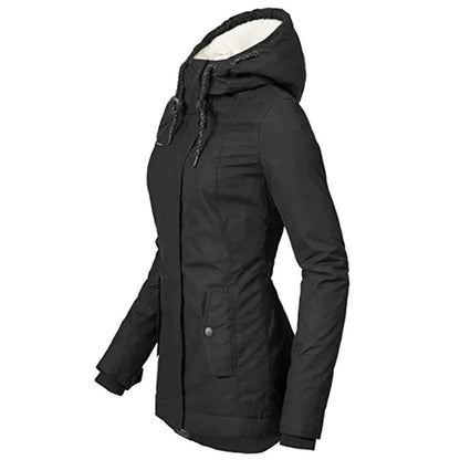 Women's Winter Coat Warm Down Filled Black