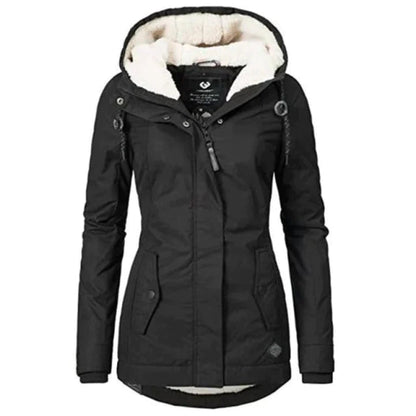 Women's Winter Coat Warm Down Filled Black