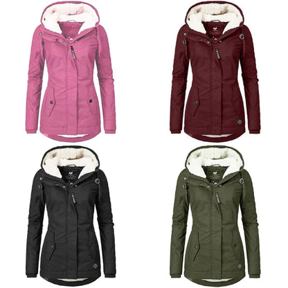 Women's Winter Coat Warm Down Filled Black