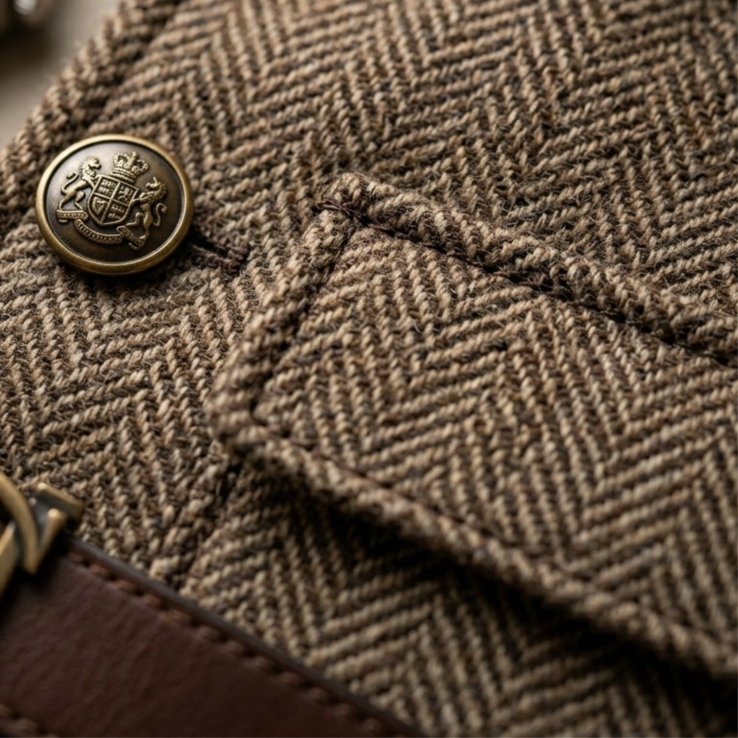 Mens vest herringbone tweed button front sleeveless casual