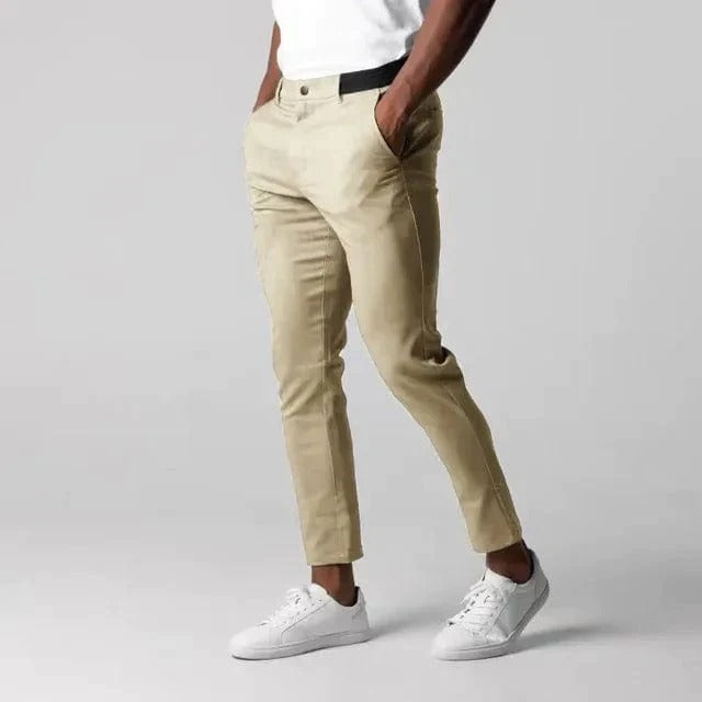 Men's Stretch Chino Pants Comfortable Beige