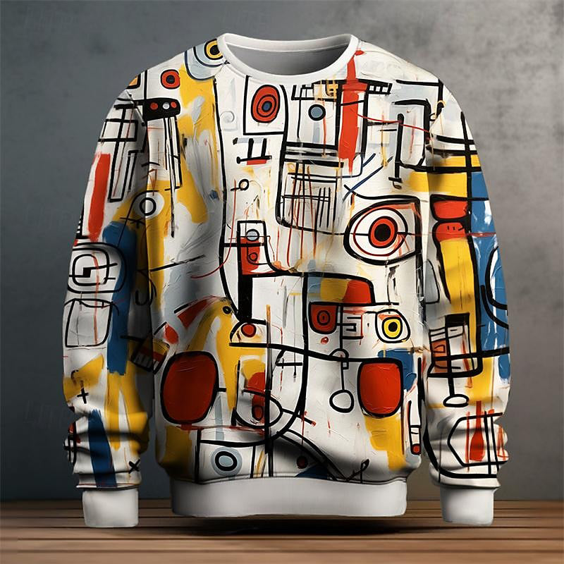 Men's Graphic Sweatshirt Abstract Print - Vonnera