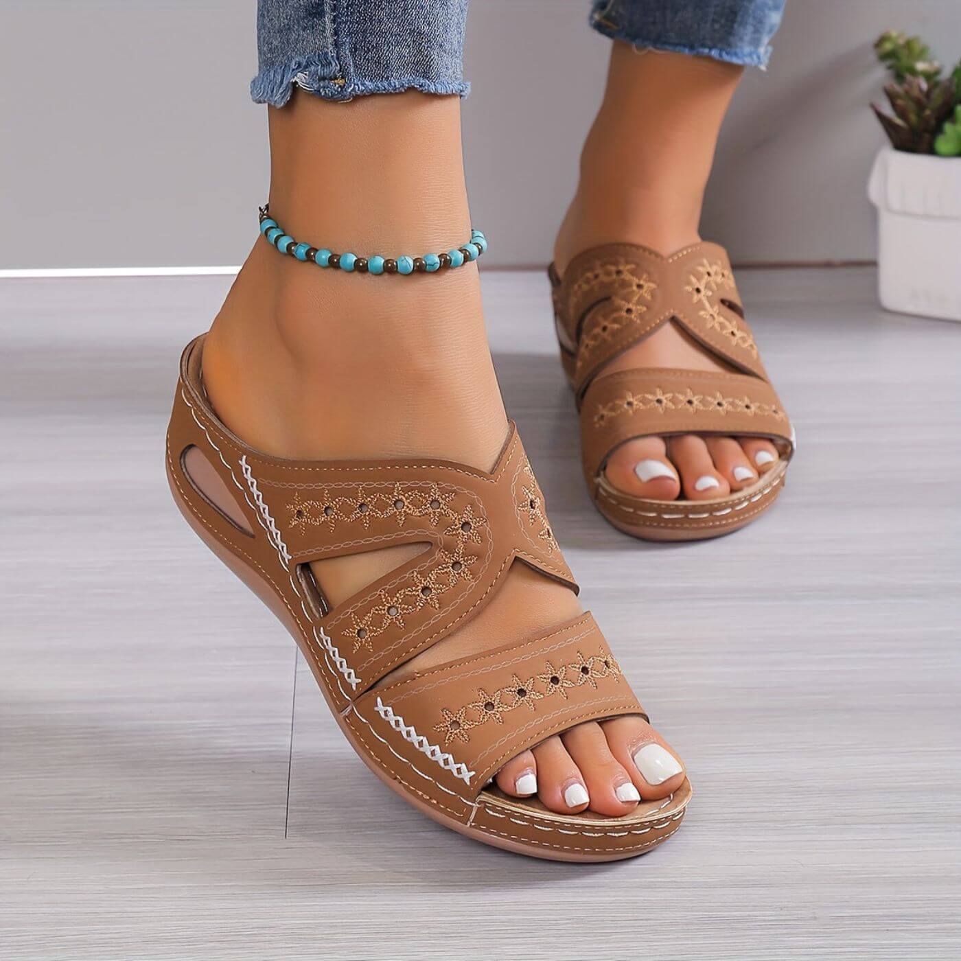 Women's Cutout Slide Sandals Open Toe