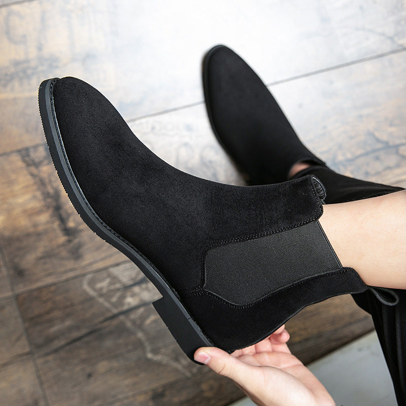 Men's Chelsea Boots Ankle-Length Leather Black - Vonnera