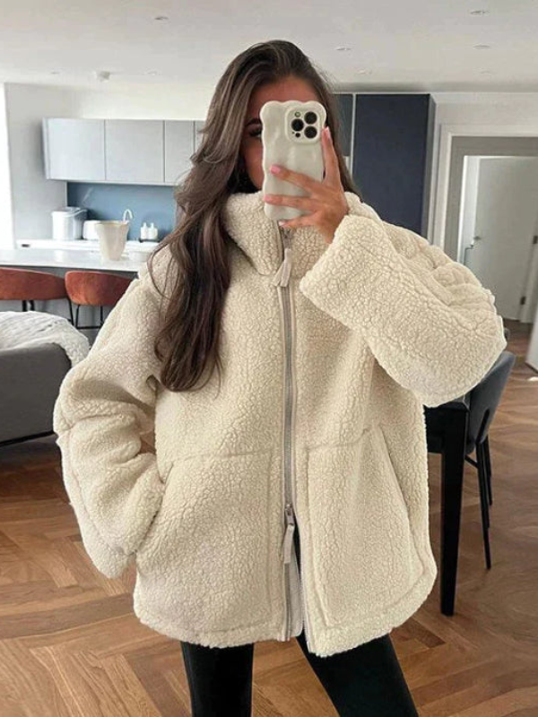 Soft Oversized Sherpa Fleece Jacket For Cold Weather - Vonnera