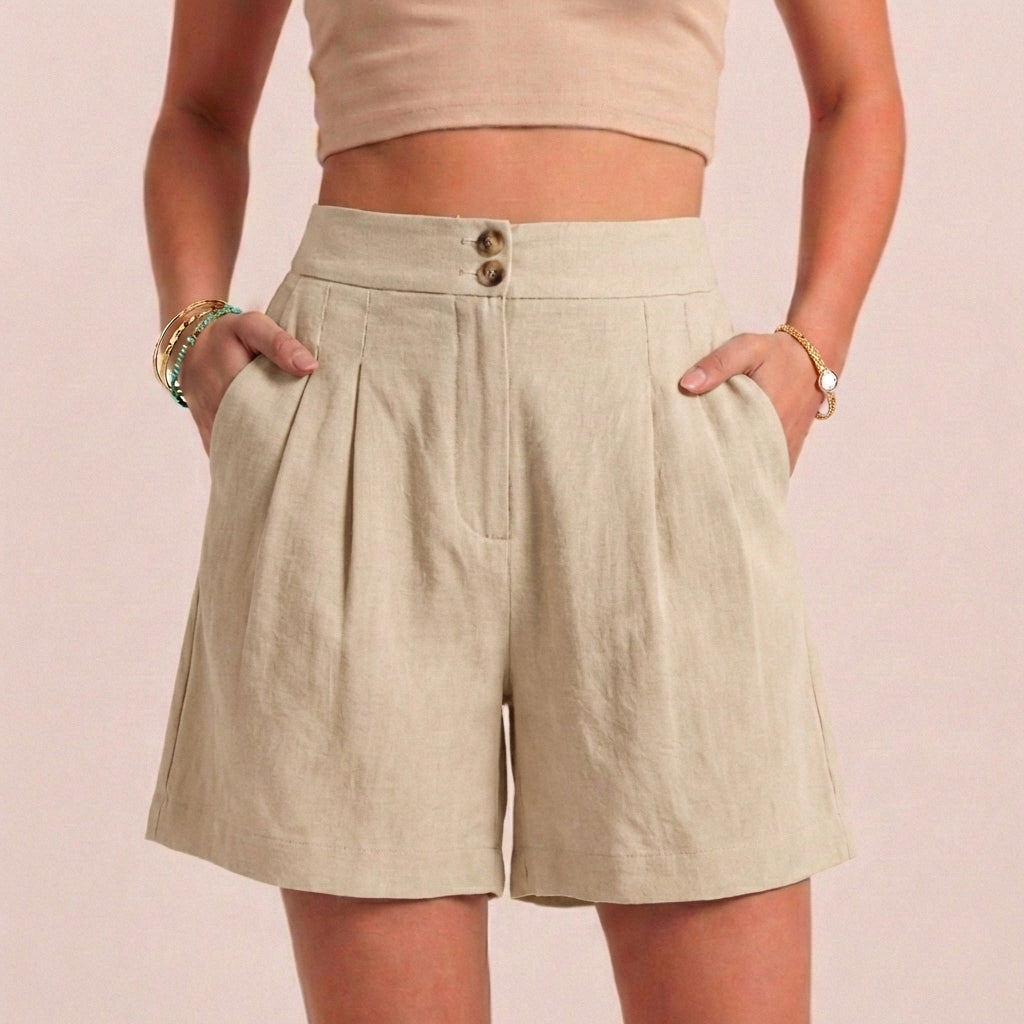 Women's Paperbag Waist Shorts Tailored Side Pockets