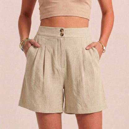 Women's Paperbag Waist Shorts Tailored Side Pockets