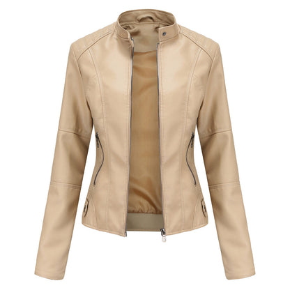 Women's Fitted Moto Jacket Zip-Up