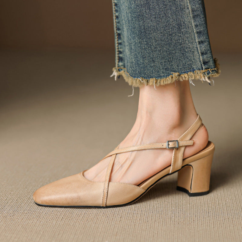 Women's Mary Jane Slingback Heels Square Toe Block Heel - Vonnera