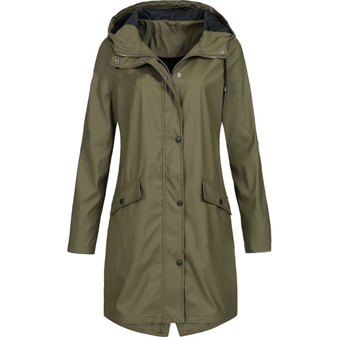 Lightweight Waterproof Hooded Raincoat for Women Windproof