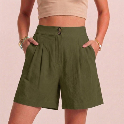 Women's Paperbag Waist Shorts Tailored Side Pockets
