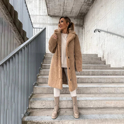Women's Long Teddy Coat