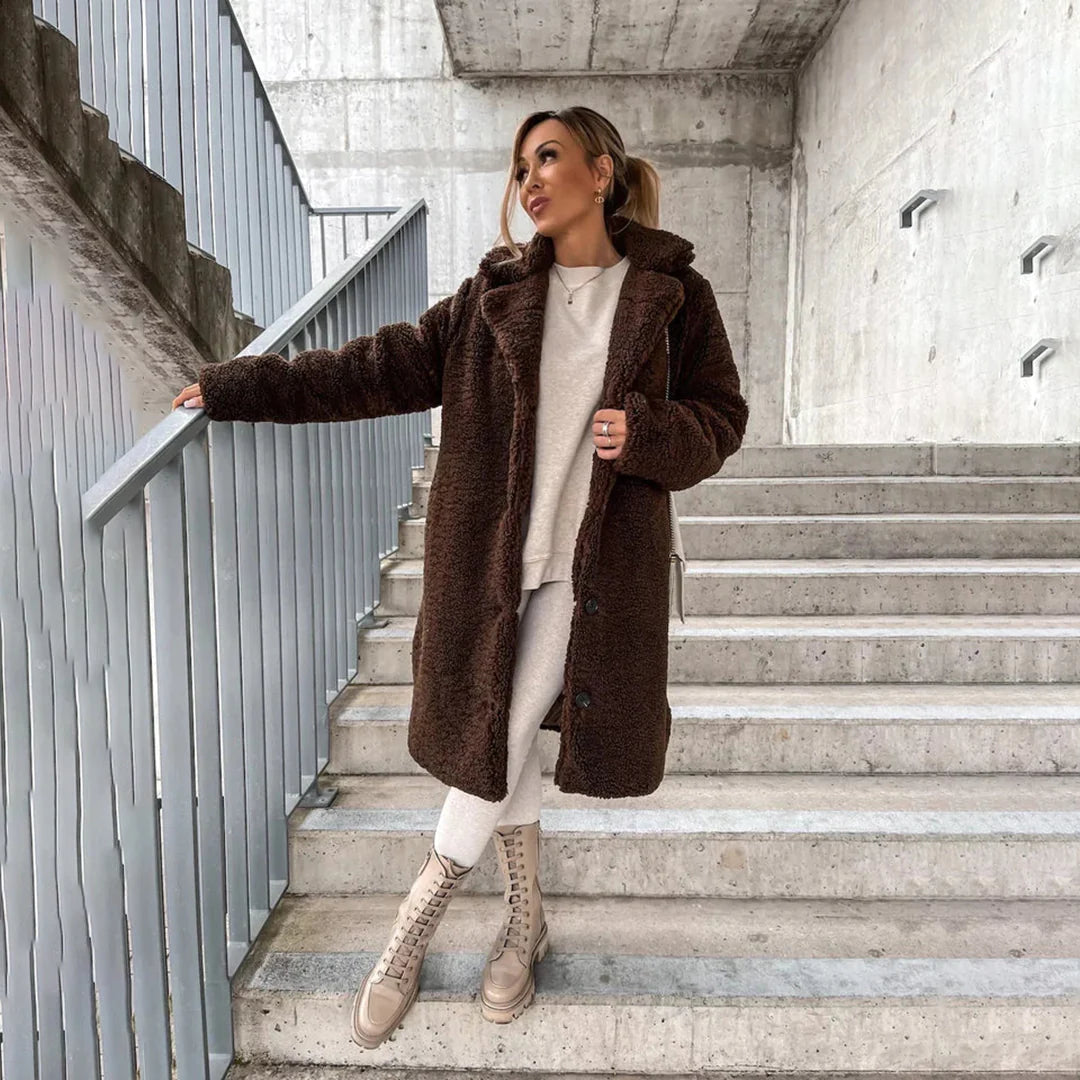 Women's Long Teddy Coat - Vonnera
