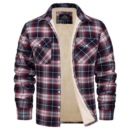 Men's Insulated Sherpa Jacket Warm Plaid