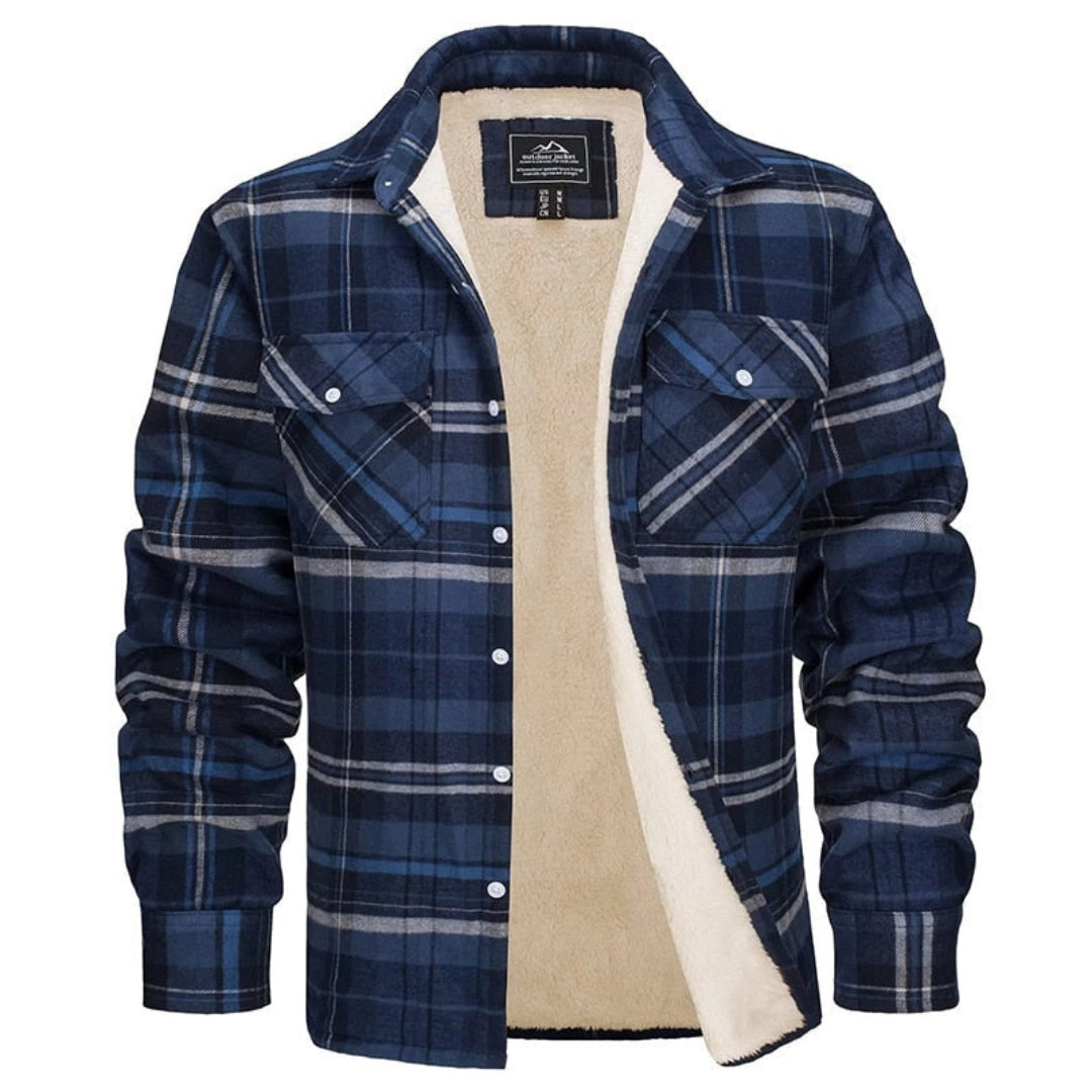 Men's Insulated Sherpa Jacket Warm Plaid