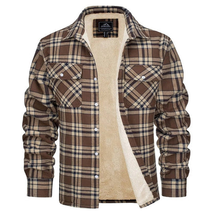 Men's Insulated Sherpa Jacket Warm Plaid